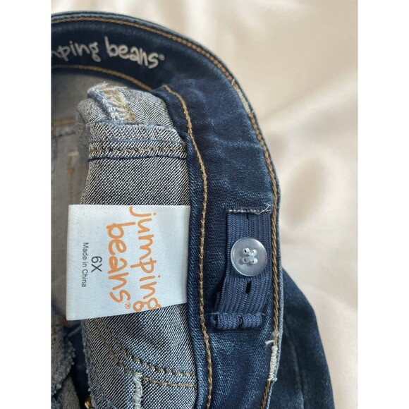 Jumping Beans Denim Jeggings Snaps adjustable Waistband Raw Hem Girls SZ 6X New - Picture 11 of 13